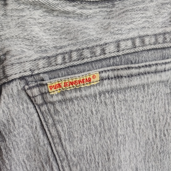 Vintage 1980’s PURE JEANSWEAR ACID WASHED Grey Jeans 31x29 Retro Rock Hairband - Picture 13 of 14